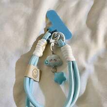 舒适贴合 1 件装 手工糖果色云朵星星吊坠尼龙手机挂绳/腕带 送给母亲、家人、朋友的生日、节日礼物 手机吊坠、手机链 复活节春季粉彩 - 彩色 - 查看 5