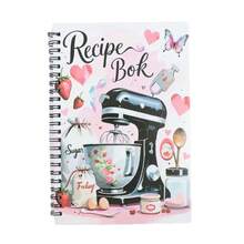 可爱的粉色食谱书——附厨房用量换算表和食谱模板 | 可爱的心形/厨房插图，助您整理喜爱的烹饪食谱 - 均碼 - 查看 8