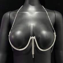 1件新款蝴蝶流苏水晶装饰身体链，时尚夜店装扮