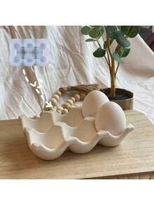硅胶蛋形模具，DIY复活节彩蛋蜡烛模具，节日家居装饰/礼品树脂浇铸模具，手工石膏艺术装饰模具 - 白色 - 查看 4