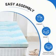 3 Inch Cool Gel Memory Foam Mattress Topper Twin Size Bed, Comfort Body Support & Pressure Relief, CertiPUR-US Certified - 2英吋 - 查看 8