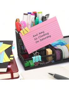 50pcs 3"X5" Pink Ruled Index Cards, College Study Flashcards, Suitable For School, University, Office And Home Organization, Durable Learning To-Do List Memo Cards With Grid Lines - Multicolor - View 3