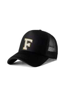 1PC Mesh Letter Embroidery Mesh Baseball Cap Boys Girls Outdoor Adjustable Casual Hats Boy Girl Travel Sunscreen Hat 8-14Y - Black - View 8