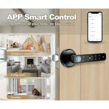 5-In-1 Smart Door Lock - Fingerprint & Keypad Door Knob, 2 IC Card & 2 Keys, Smart Life For Bedroom, Office, Hotel, Closet, Pantry - 5 In 1 Double Row - View 3