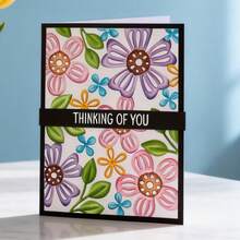 Creative Floral Backdrop Cutting Dies, DIY Scrapbooking Album And Embossing Stencil, Greeting Card Making Tool, Card Paper Cutting Crafts ,Gift Card Making Template Die Cuts. - Silver - View 2