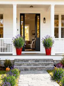 6pcs Artificial Lavender Flowers, Outdoor Artificial Baobab Tree Fake Plants, UV-Resistant Potted Decorative Plants, Faux Greenery Shrubs, Suitable For Window, Garden, Balcony, Hanging Planter, Outdoor Wedding - Multicolor - View 9