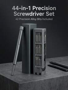 44-In-1 Precision Screwdriver Set, Magnetic Mini Screwdriver Set, Premium Boxed Portable Repair Tool Kit, Suitable For Electronics, Phones, Laptops, Desktops, Watches, Glasses And DIY - Grey - View 2
