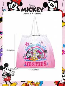 Disney 官方授权米奇老鼠购物袋，大容量可折叠手提袋，抽绳单肩包，轻便手提包，官方授权正品，可验证，女士/女孩/女性适用，适合日常/购物/外出 - 彩色 - 查看 4