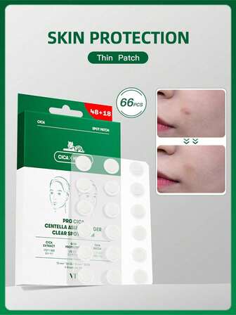  66 piezas Parches para acné VT PRO CICA CENTELLA ASIATICA TIGER CLEAR