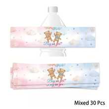 10/30 张性别揭晓派对水瓶贴纸，男孩或女孩洗礼用品、周年纪念礼物派对装饰、生日派对、婚礼礼物、迎婴派对贴纸（蓝色/粉色/混合色可选） - 彩色 - 查看 13