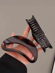 4个/套 复古优雅镂空新月形发夹，大号发爪，适合浓密头发，简约百搭，适合日常、休闲、派对、海滩、度假、发型设计、洗发、化妆等场合，时尚配饰，秋冬春夏皆宜。 - 彩色 - 查看 7