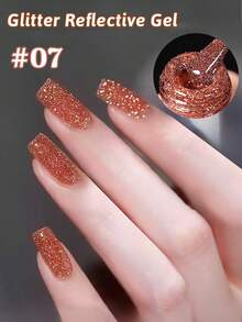 10毫升新款闪亮碎钻凝胶指甲油，高密度反光迪斯科闪光碎钻凝胶，情人节派对必备美甲红色指甲油，情人节礼物 - 彩色 - 查看 9