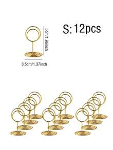 12 piezas Soportes para números de mesa, 3 tamaños 5cm/8.5cm/22cm Soportes para fotos de mesa con base antideslizante, adecuados para bodas, fiestas, mesas de comedor, marcos de fotos, notas, fiestas de cumpleaños u otros banquetes - Multicolor - Ver 8