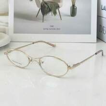 MELINDA MODA Women's Metal Oval Small Fashion Eyeglass Frame - C4 dourado - 查看 6