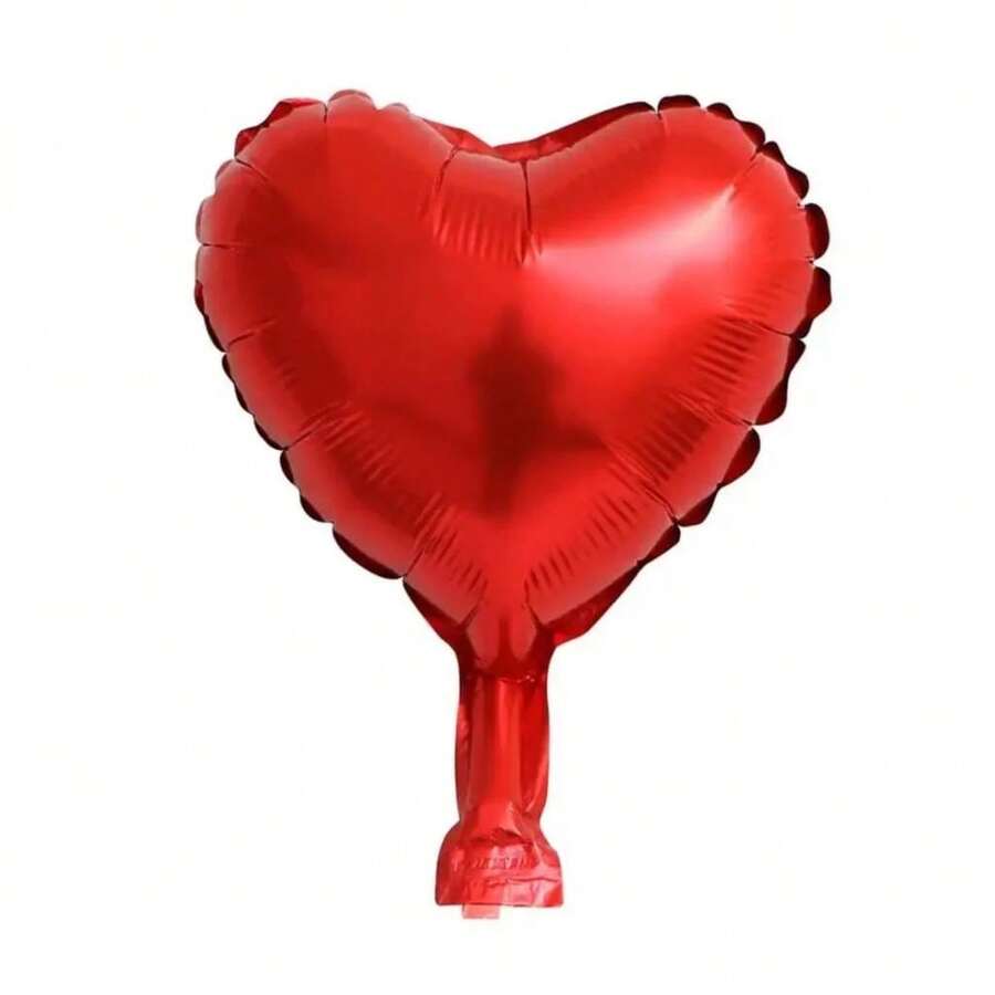 50 Mini Metallic Heart Balloons, Red, Silver, Gold, Centerpiece, 5 Inches (12cm), Party Decoration - Red - View 1