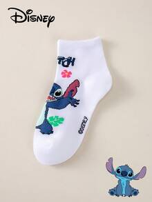 Disney 1/5/10 Double Women's Spring/Summer Stitch Socks "Star Baby"Comfortable And Breathable/Interesting Style Invisible Socks For Daily Wearing/International Women's Day/St. Patrick's Day/Women's Socks, Stitch Women's Boat Socks Gifts, Summer Invisible Socks, Cartoon Animation Socks, Men's Short Socks, Stitch Novelty Fun Socks, Comfortable And Breathable Fashion Women's Novelty Invisible Socks, Socks - Multicolor - View 9
