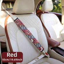 1PC Bohemian Car Seat Belt Cover, Linen Material, 30cm/50cm Two Sizes Available, 30cm Suitable For Front Seat, 50cm Longer Suitable For Back Seat - AA - View 5