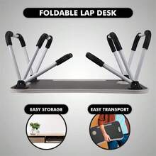 23 X 15 In Foldable Lap Desk,Sofa & Bed Table For Laptop Include IPad Slot And Cup Holder - Black - View 4