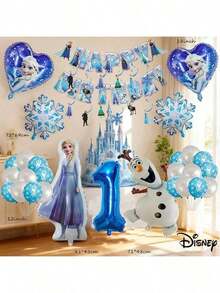 54pcs Snowman Standing Anna Princess Number Balloon Set Theme Birthday Party Decoration Balloons - Multicolor - View 3