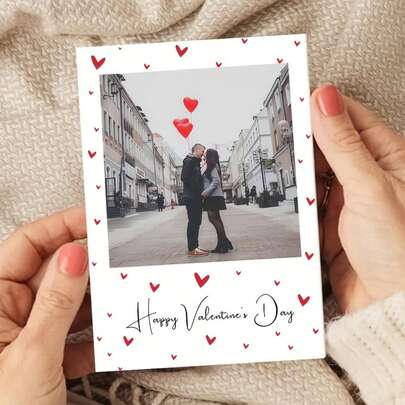 Biglietto di auguri personalizzato con foto, Carta romantica di San Valentino, Personalizza la tua foto e il testo, Adatto per matrimonio, fidanzamento, anniversario, San Valentino, carta d'amore, invito di proposta, carta di ringraziamento, carta personalizzata creativa per moglie, partner, amico