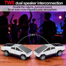 WS-580 Series New Cyberpunk Style Pickup Car Model Bluetooth Wireless Smart Speaker, 360 Degree High Definition Stereo Surround, High Definition Sound Quality, Compatible With Wireless FM TWS TF Card And USB Mode Playback, Solid State Visual Display, Hands-Free Connection Playback, Home Desktop Ornament/Model, Game Office Entertainment Auxiliary Equipment, Perfect Gift - Multicolor - View 6
