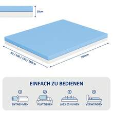 ROYGBIV Reversible Cotton Mattress 18 Cm – Two Sleeping Surfaces For Year-Round Comfort, Breathable - 藍白色 - 查看 2