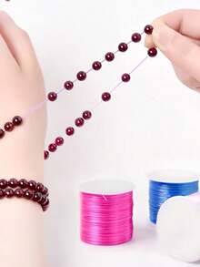 Elastic String Cord - 0.7mm Thick & Small Diameter Stretchable Thread, 50M, Suitable For DIY Jewelry Making, Beading, Bracelets, Necklace, Party Balloons & Crafts, For Beads & Cord Decorations - Elastic Cord - View 4