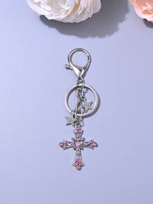 1个哥特复古心形蛇缠绕剑十字星吊坠钥匙扣 - 彩色 - 查看 7
