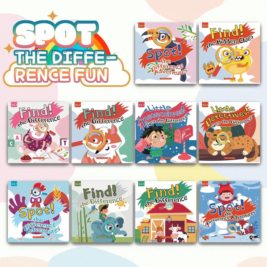 Spot The Difference Puzzle Workbook – Cute Animal & Daily Scene Pages, Builds Observation, Thinking Skills And Concentration - Spot the Challenge Adventure - View 1