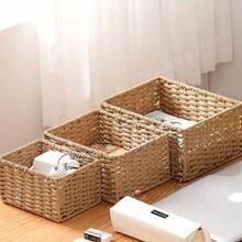 Desktop Storage Box, Coffee Table Storage Box, Entryway Cabinet Storage Box, Vanity Storage Box, Office Supplies Storage Box, Cosmetic Storage Basket, Storage Box - Wood Color - View 8