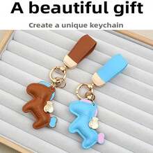 Luxury Horse-Shaped Keychain - Lucky Charm For The Year Of The Horse 2026, High-Quality Leather Couple Car Key Chain, And Adorable Cartoon Clothing Bag Pendant, Ideal As New Year Gifts, Perfect Choice For Car Keys
