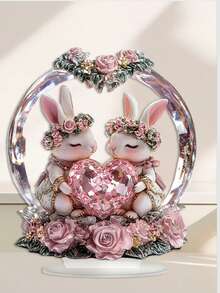 Trending Easter/Valentine's Day Colorful Rabbit 2D Acrylic Decor Ornament, Living Room/Entryway/Tabletop Decoration - Multicolor - View 9