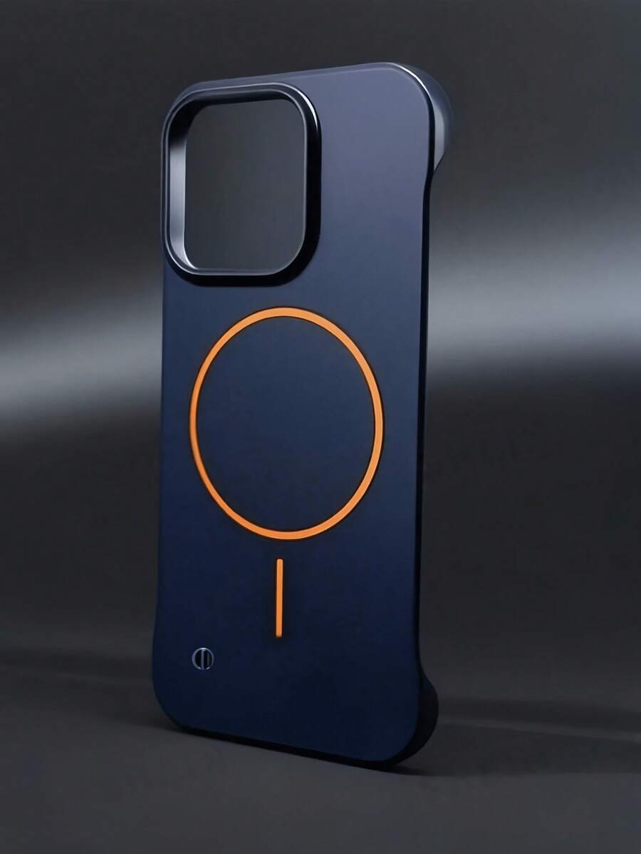 1pc Luxury Metal Paint Magnetic Wireless Charging Protective Case For Air 17/16/15/14/13/12/11 Pro Max Plus, Ultra-Thin Frameless Heat Dissipation Protective Cover - Blue - View 1