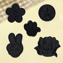 3/5pcs Self-Adhesive Fabric Patches, Embroidered Repair Patches For Mending Holes In Clothes - Multicolor - View 9