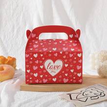 情人节爱心礼盒，精美礼品袋，可装项链、戒指、耳环、手镯等珠宝首饰。是送给爱人的理想礼物。情人节礼盒、畅销糖果、烘焙饼干、爱心手提包礼盒、婚礼、派对、聚会礼盒 - 彩色 - 查看 10
