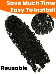 5Packs/250g 3rd-Generation Burmese Curly With Coily End Crochet Feather Human Extension Crochet Hair Real Human Hair Micro Pre Looped Boho Burmese Spiral Curly Crochet Human Hair Extension Feather Line Seamless Invisible For Thin Hair Woman Daily Use - Natural Black - View 7