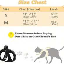 Escape-Proof Cat Harness And Leash Set: Reflective Soft Mesh Vest For Outdoor Use With Your Kitty