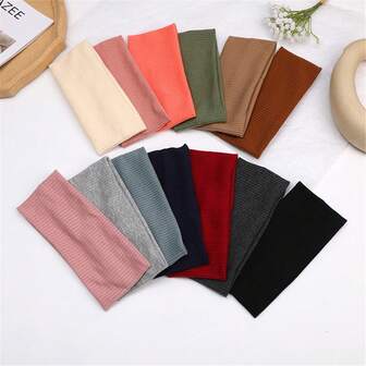 1pc Fashionable Custom Knitted Matte Ribbed Cotton Yoga Running Sports Headband, Wholesale Accessory For Fitness