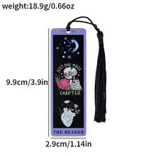 Gothic Skeleton - Read Metal Stainless Steel Tassel Bookmark - Unique "Sorry, I Booked" And "Only One Chapter Left" Designs, Cool Page Markers Suitable For Dark Style Enthusiasts And Bookworms. - Multicolor - View 3