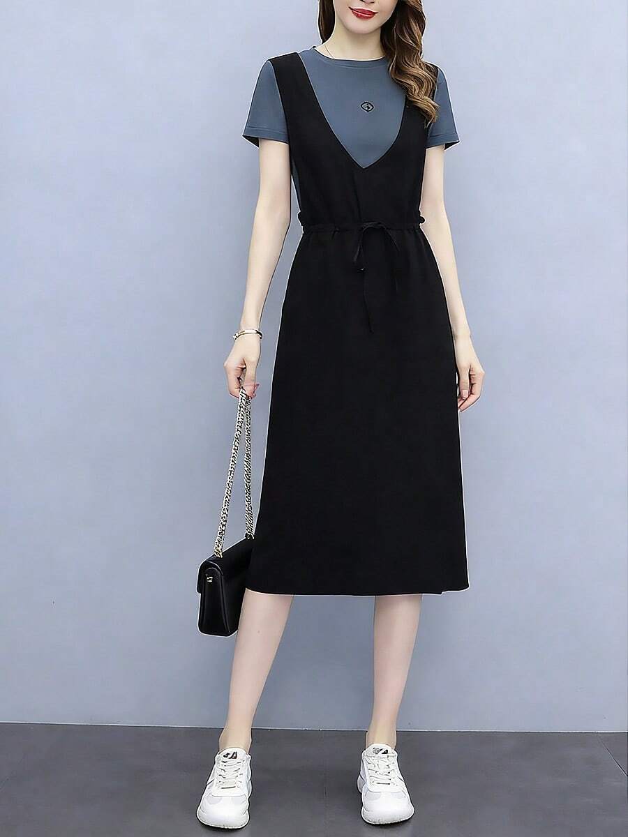 Women Midi Dresses - 灰色 - 查看 1