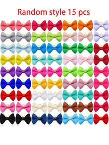 10/15/20/50/100pcs Set Solid Color Handmade Puppy Bow Ties With Elastic Bands, Pet Dog Hair Accessories, Cute Cat Bows, Pet Supplies - Multicolor - View 15