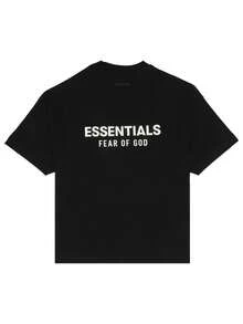 Essentials 男士黑色圆领运动T恤，吸汗轻便，易于清洗，适合跑步、瑜伽、日常穿着，货号125HO244360F - 黑色 - 查看 2