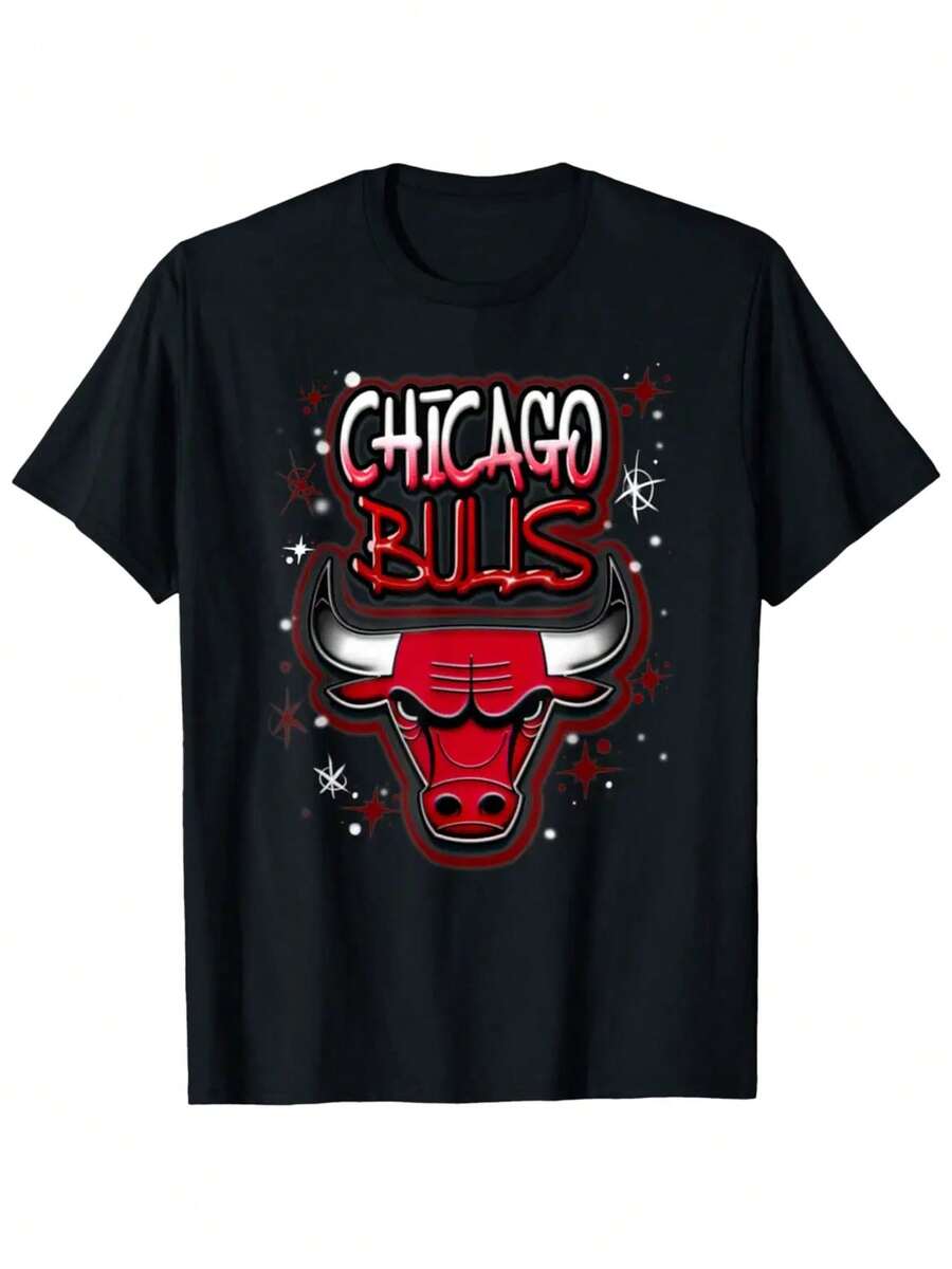 Airbrush Logo T Shirt - Black - View 1