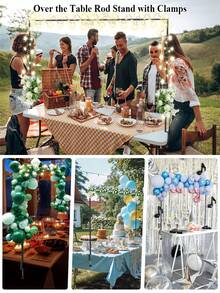1 pieza Soporte de mesa ajustable en arco - Hecho de hierro resistente, 4 pies de alto, se extiende de 2.6 pies a 8.5 pies - Adecuado para bodas, cumpleaños, decoración festiva, sin necesidad de energía, decoración de fiestas y del hogar - Arco de fiesta duradero, diseño de calidad, exhibición festiva, excelente para entusiastas del DIY - Multicolor - Ver 5