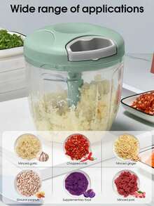 5-Blade 900ml/500ml Manual Garlic Press Crusher, Homemade Garlic Paste Maker, Manual Meat Grinder, Vegetable Shredder - Multicolor - View 10