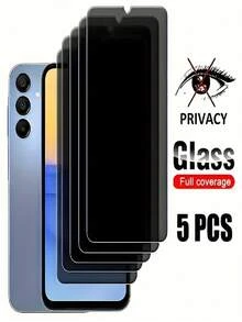 5pcs 9H Full Coverage Privacy Screen Protectors Compatible With Samsung S25 FE S24fe S23 Fe S21 FE S20 Fe Privacy Protection Tempered Glass Compatible With Galaxy A07 A17 A06 A13 A14 A15 A16 A23 A24 A25 A26 A33 A34 A35 A36 A52s A53 A54 A55 A56 M35 Glass - Clear - View 9
