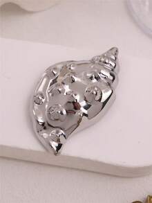 1 chiếc ghim cài áo hình vỏ sò oval mạ vàng/bạc sáng bóng, ghim cài áo lớn bằng kim loại tối giản lấy cảm hứng từ đại dương dành cho nữ, phụ kiện trang trí eo thời trang cho váy/áo khoác. - Nhiều màu - Xem 8