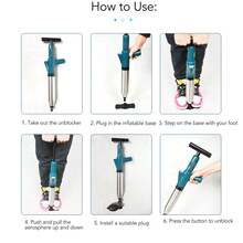 Desatascador de desagües de aire de acero inoxidable de alta presión, herramienta para desatascar tuberías. - Verde - Ver 4