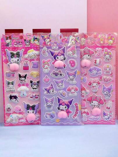 3D Embossed Cute Stress Relief Stickers, Decorative Stickers