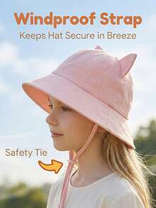 7-14岁儿童棉质披肩渔夫帽，欧美风新款猫耳渔夫帽，适合幼儿 - 1PC - 查看 9